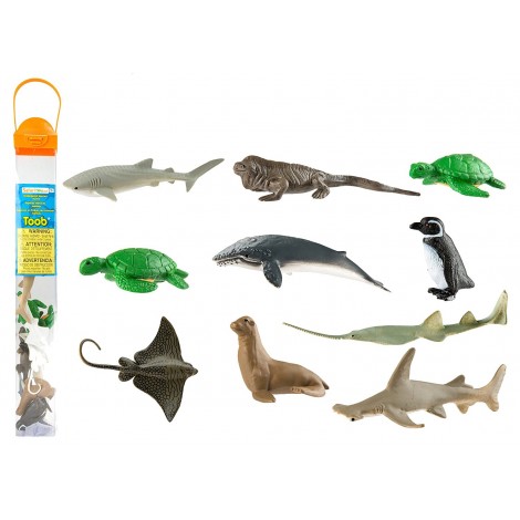 Safari Ltd. - Tub cu 10 figurine - specii marine pe cale de disparitie