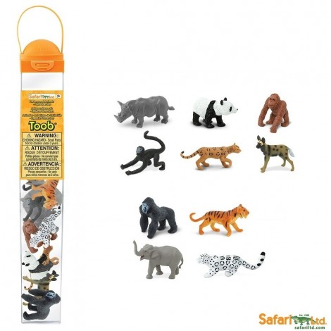 Safari Ltd. - Tub cu 10 figurine - specii terestre pe cale de disparitie