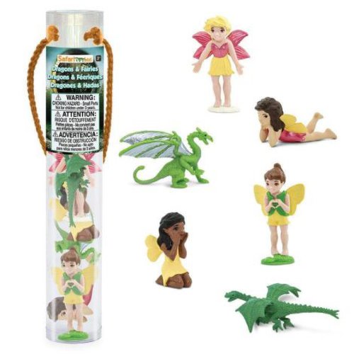 Safari Ltd. - Tub cu figurine dragoni si zane
