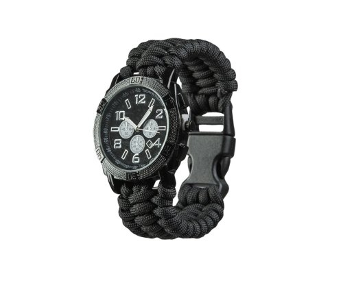Mil-tec - Bratara paracord cu ceas - black
