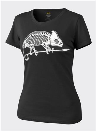 Helikon - Tricou de dama cu maneca scurta - chameleon skeleton - black
