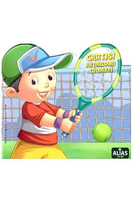 Tenis. abtibilduri colorate + jucarie