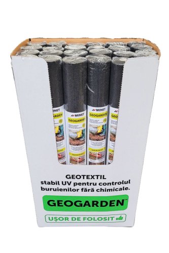 Bax 24 role Folie membrana geotextil agrotextil Geogarden, 100gr/mp, latime 1 m, lungime 12m/rola, suprafata 12mp/rola, suprafata totala 288 mp, negru