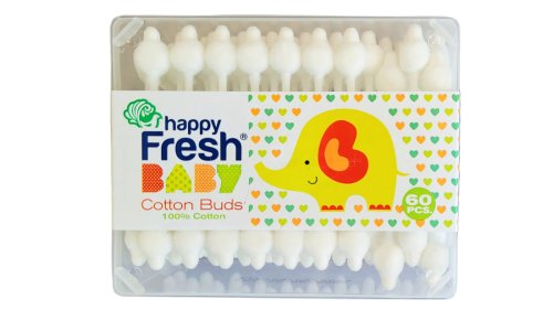 Betisoare de urechi pentru bebelusi si copii, happy Fresh Cotton Buds, cutie 60 buc