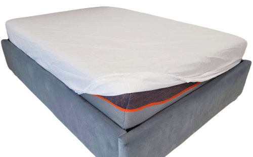 Somnart - Cearceaf de pat bumbac alb cu elastic, 150x260 cm, pat de 90x200
