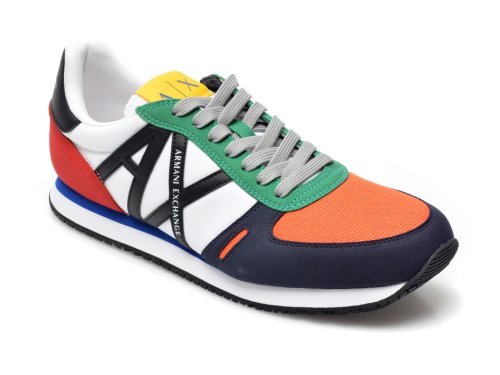 Pantofi sport ARMANI EXCHANGE multicolori, XUX017, din material textil si piele ecologica