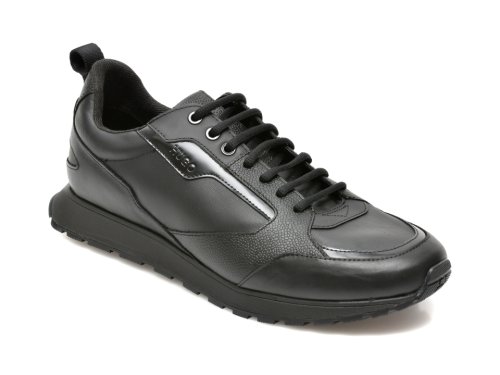 Pantofi sport HUGO BOSS negri, 9318, din piele naturala