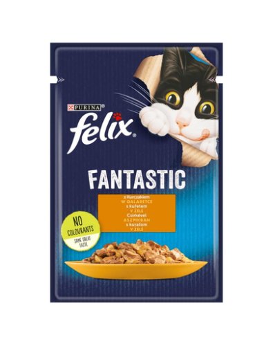 FELIX FANTASTIC Hrana umeda cu pui in jeleu pentru pisici adulte 26x85g