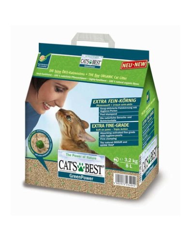 JRS Cat's Best Green Power asternut igienic pentru pisici 8 L+ lopatica pentru litiera GRATIS