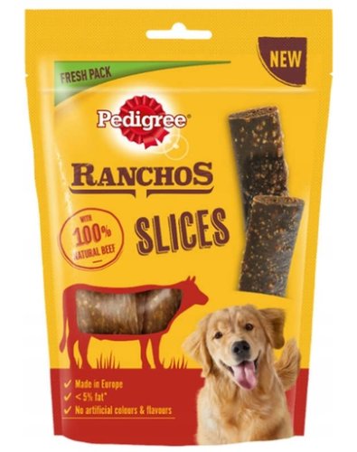 PEDIGREE Ranchos Slices 8 x 60g Recompense pentru caini cu carne de vita