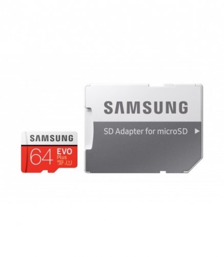 Card de memorie Samsung MicroSDXC EVO Plus 64GB clasa 10 + adaptor SD, Samsung MB-MC64HA/EU