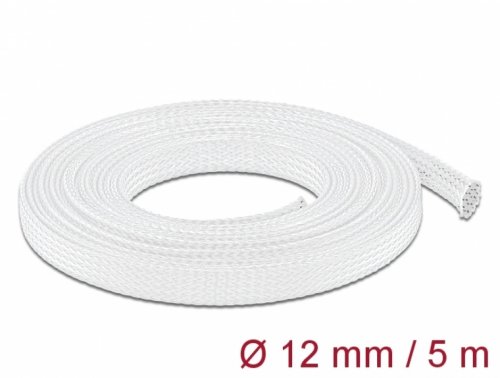 Plasa pentru organizarea cablurilor 5m x 12mm alb, Delock 20694
