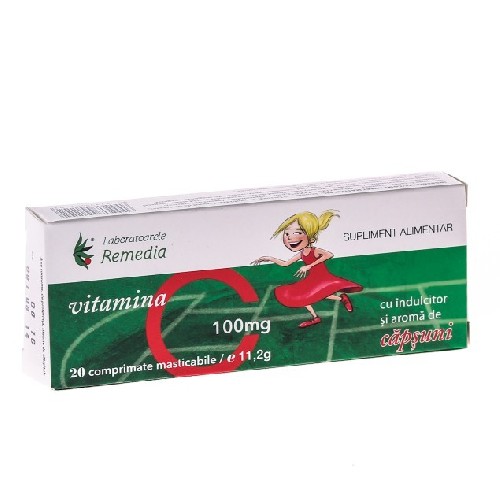 Vitamina C Capsuni 100mg 20cpr Remedia
