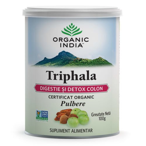 Triphala pudra organica 100g | Digestie & Detoxifiere Colon | Organic India