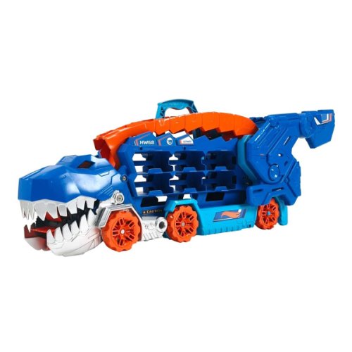 Mattel - Camion transportator cu 2 masinute hot wheels ultimate t-rex transporter