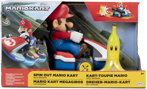 Masinuta cu figurina Spin Out Mario Kart