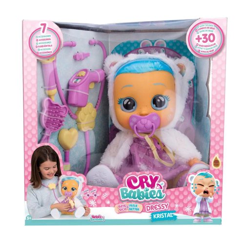 Imc Toys - Pãpusa care plange imc cry babies gets sick and feel better dressy kristal