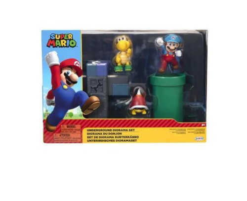 Set diorama Super Mario Underground cu figurina Super Mario 6 cm