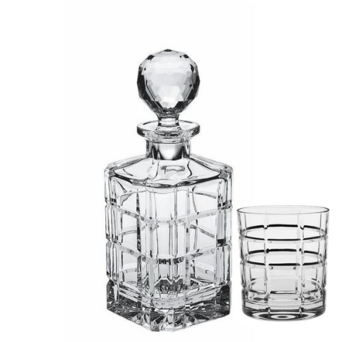 SQUARE Set 6 pahare si decantor cristal whisky 