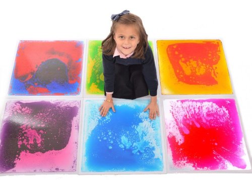 6 placi de podea cu lichid colorat 50 x 50 cm (6 culori)
