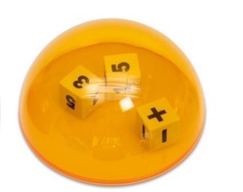Cupola cu zaruri pentru activitati matematice - portocaliu 10 x 10 cm