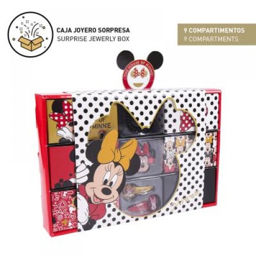 Cutie de bijuterii cu accesorii surpriza pentru par - Minnie Mouse
