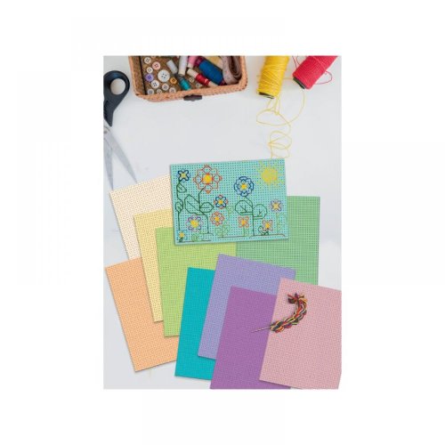 Jucaresti - Set de 10 cartoane colorate pentru brodat 23 x 33 cm
