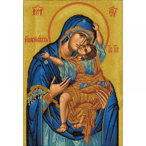 Tablou cu diamante - Fecioara Maria si Iisus 50 x 40 cm
