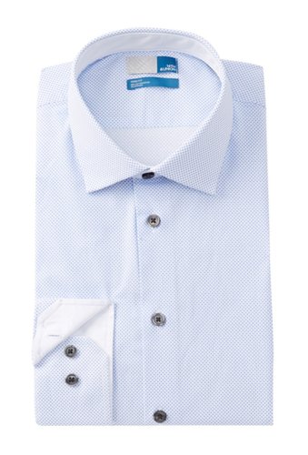 14th & Union - Imbracaminte barbati 14th union dot print trim fit dress shirt blue brunnera