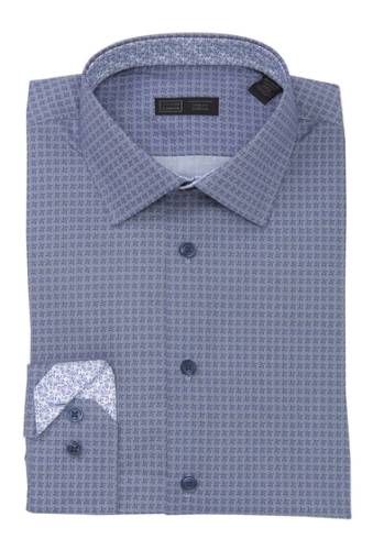 14th & Union - Imbracaminte barbati 14th union pattern trim fit dress shirt blue bijou