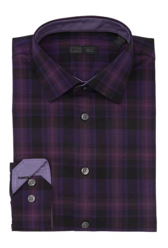 14th & Union - Imbracaminte barbati 14th union plaid trim fit dress shirt purple tilandia