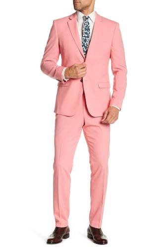 14th & Union - Imbracaminte barbati 14th union solid two button notch lapel extra trim fit suit pink peony