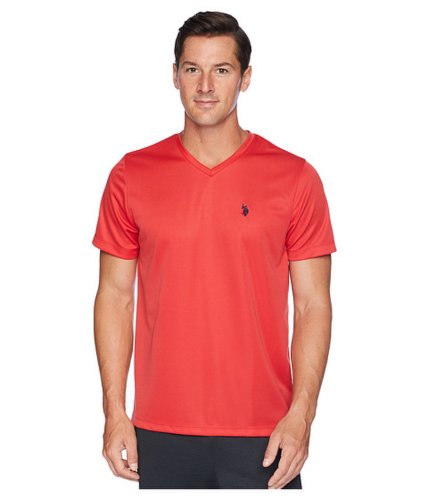 Imbracaminte Barbati US Polo Assn Performance V-Neck T-Shirt Upstate Red