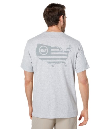 Imbracaminte Barbati Vineyard Vines Short Sleeve USA Whale Dot Flag Pocket T-Shirt Grey Heather