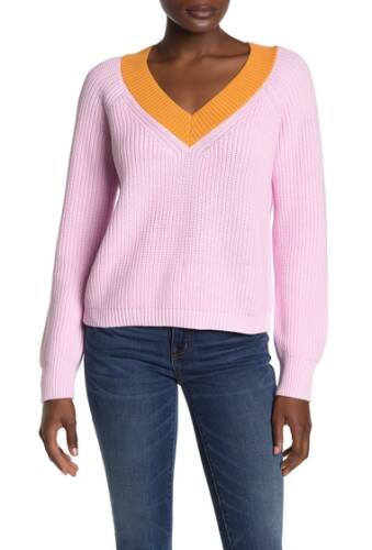 Imbracaminte Femei 525 america Colorblock Ribbed Knit Sweater LILAC MLTI