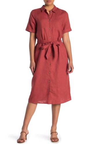Imbracaminte Femei 525 america Linen Shirt Dress RED CLAY