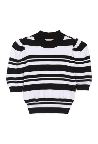 Imbracaminte Femei BCBGeneration Striped Puff Sleeve Pullover Sweater BLACK