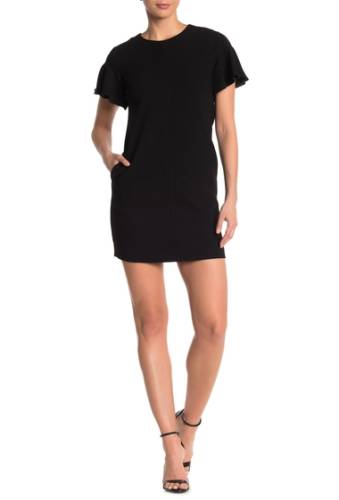 Imbracaminte Femei Elie Tahari Krystal Flutter Sleeve Mini Shift Dress BLACK