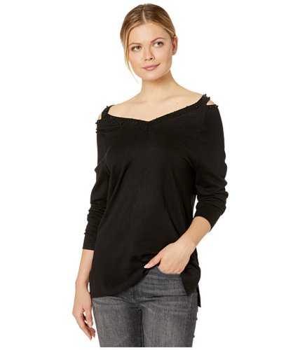 Imbracaminte Femei FDJ French Dressing Jeans Cold Shoulder Bead Detail Long Sleeve Sweater Black
