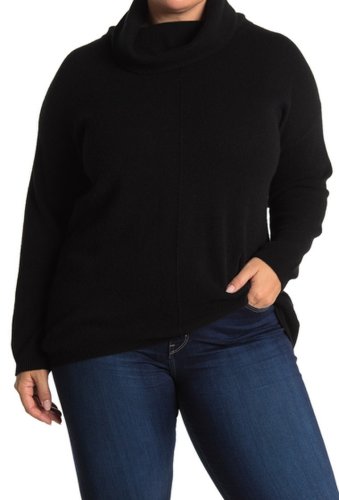 Imbracaminte Femei M Magaschoni Long Sleeve Cowl Neck Solid Cashmere Sweater Plus Size BLACK
