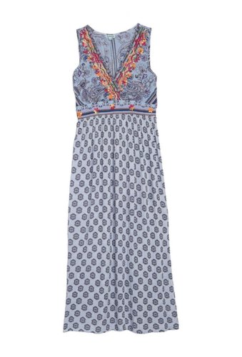 Imbracaminte Femei Nostalgia Apparel Embroidered Maxi Tank Dress LIGHT BLUE