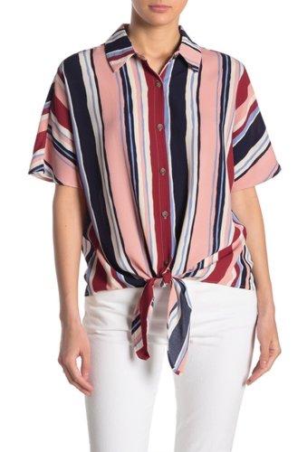 Imbracaminte Femei Sugarlips Multi-Colored Short Sleeve Stripe Blouse MAUVE-MULTI