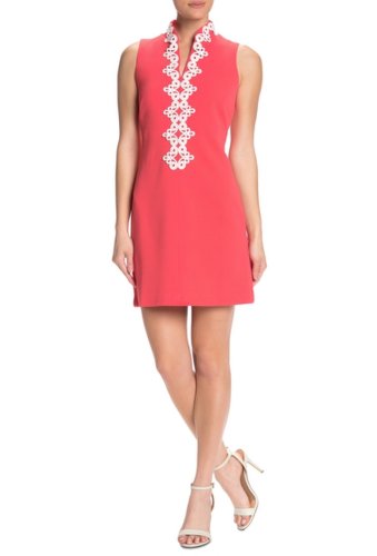 Imbracaminte Femei Vince Camuto Contrast Embroidered Sleeveless Dress CORAL