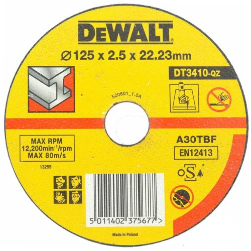 Disc abraziv DeWALT DT3410 plat taiere metal 125mm