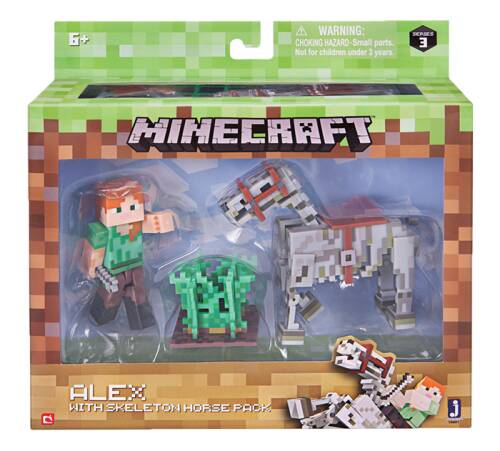 Minecraft: Action Figure Alex with Skeleton Horse 8 cm