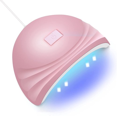 Lampa unghii uv led mini 801, 88w, smart usb, roz