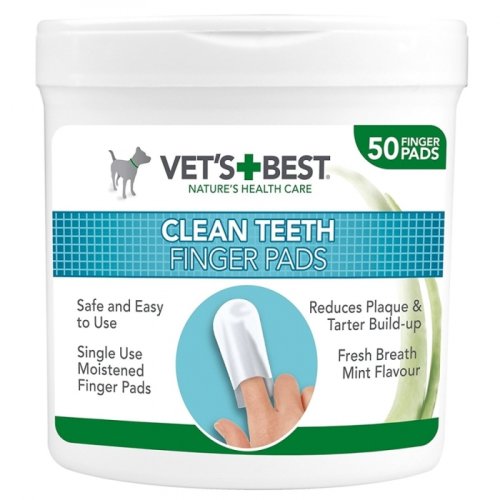 Vet's Best - Clean teeth finger, servetele pentru igiena dintilor, 50 buc