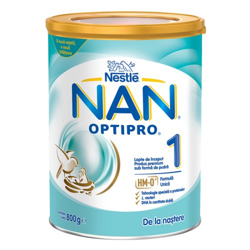 Lapte praf Nan 1 Optipro HM-O Premium, incepand de la nastere, 800 g, Nestle