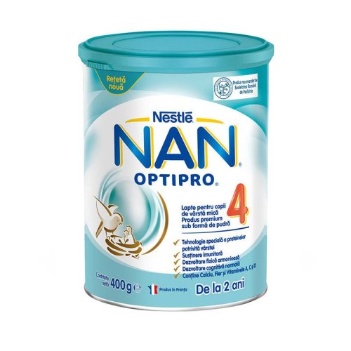 Lapte praf Nan 4 Optipro Premium, incepand de la 2 ani, 400 g, Nestle