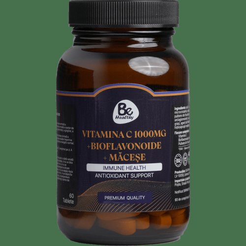 Vitamina C 1000mg + Bioflavonoide + Macese, 60 tablete, Be Healthy